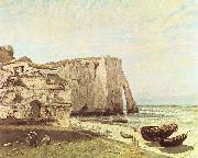 Gustave Courbet Die Keste von Etretat oil